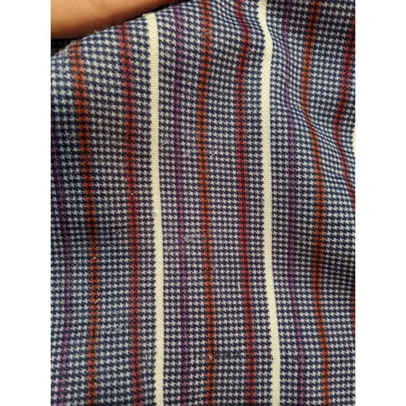 VINTAGE WOMEN'S BLUE STRIPED SHORT SLEEVE BUTTON-UP TOP - SIZE M - Picture 12 of 12